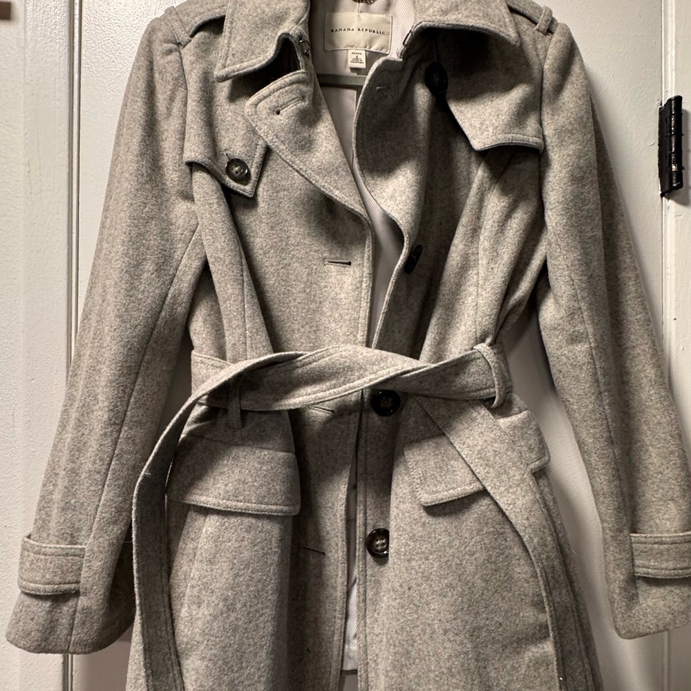 Banana Republic Light Gray Trench Coat